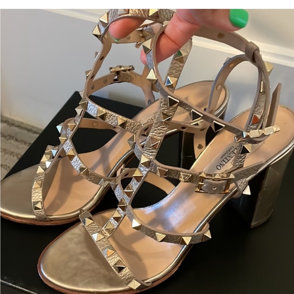 Valentino Rockstud Metallic Heels